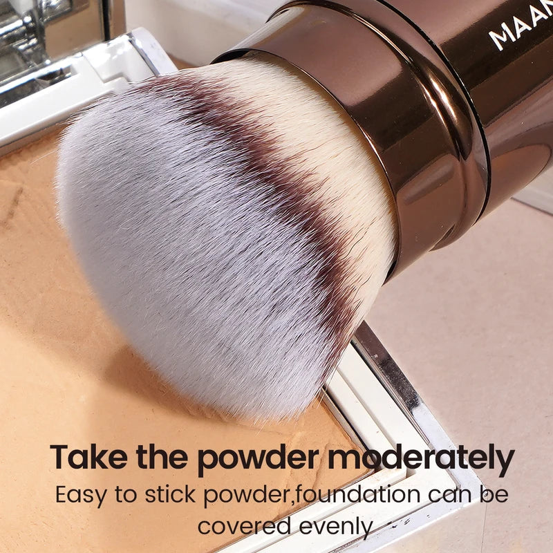 Double Head Makeup Brush for Foundation, Concealer, Blush & Bronzer - Soft Synthetic Fibers