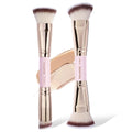 2PCS Makeup Brush Set for Foundation, Blush & Contour - Synthetic Face Brushes