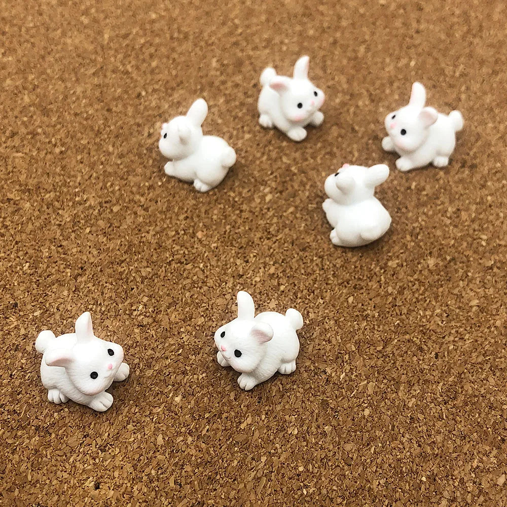 Mini Resin Rabbit Figurines Set - Cute Fairy Garden Ornaments for DIY Landscapes