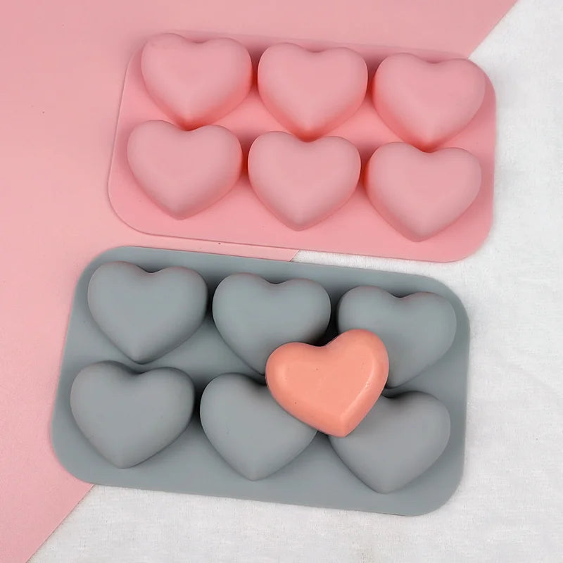 Valentine's Heart Silicone Baking Mold - Multi-Color Love Chocolate Candy Biscuit Ice
