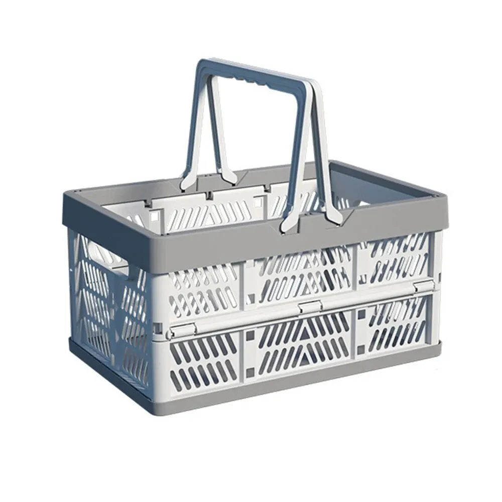 Foldable Plastic Storage Basket for Fruits and Vegetables - Portable, Space-Saving Design