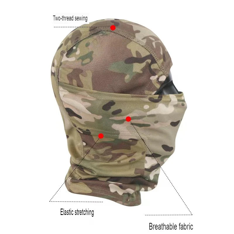Camouflage Full Face Mask for Cycling, Skiing, Hunting & Outdoor Sports