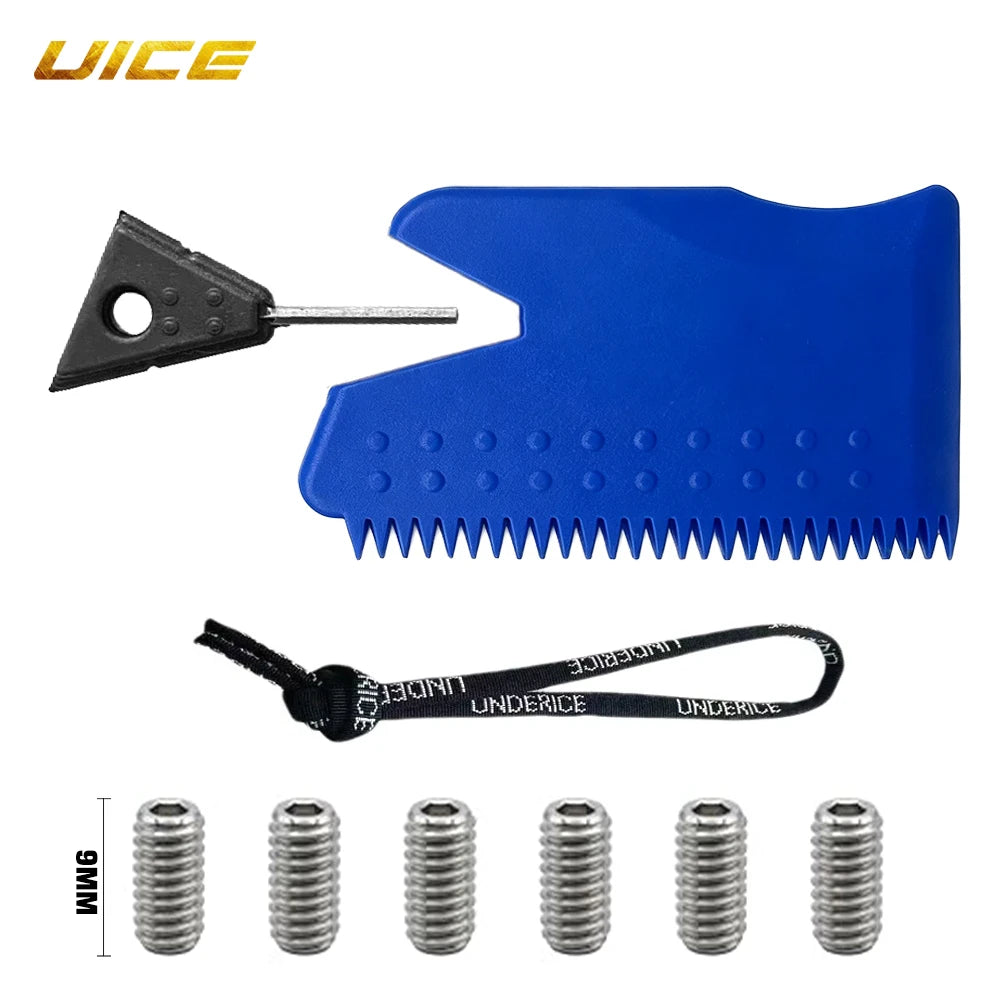 Surfboard Wax Comb Kit with Fin Key and Stainless Steel Screws - All Accessories Included