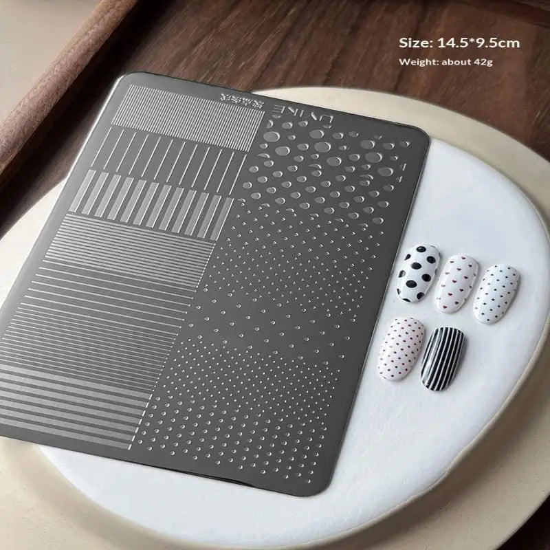 Nail Stamping Plates Set with Various Patterns for Nail Art Transfer - Stainless Steel Manicure Template