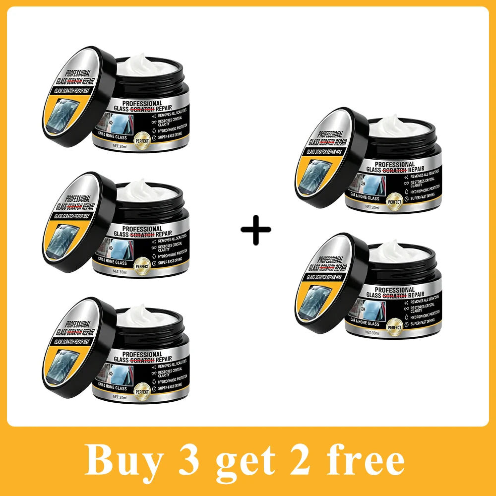 Glass Scratch Remover Polishing Wax for Auto & Bathroom Windows - Repair Cream