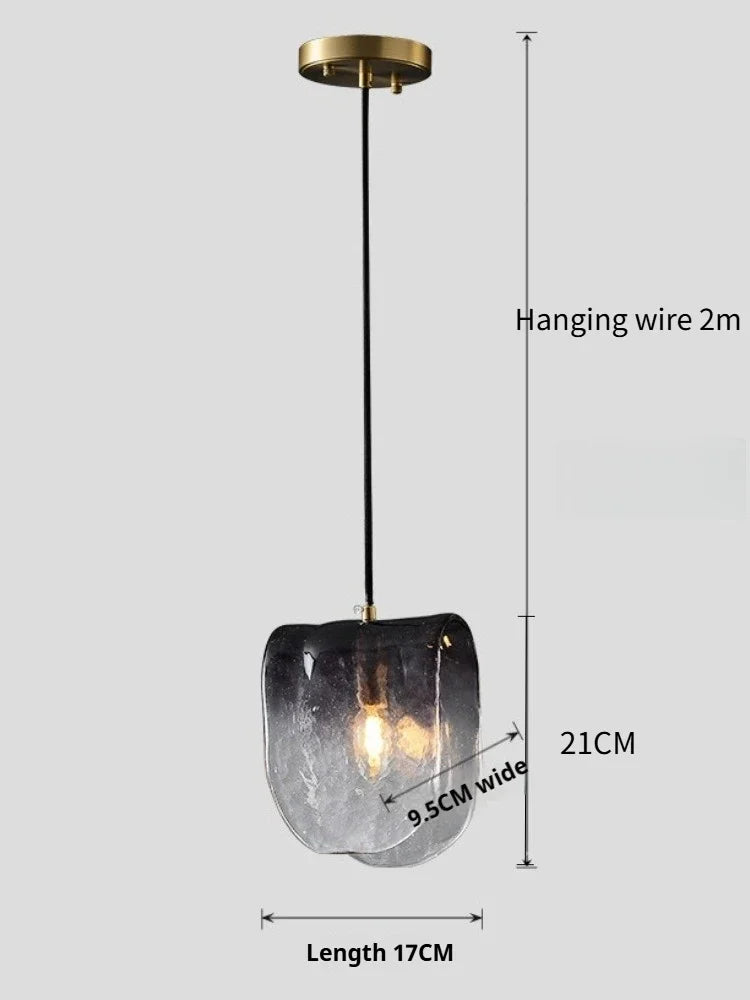 Gradient Glass Pendant Lights for Kitchen Bedroom Restaurant Hanging Lamp Ceiling Fixture