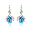 Elegant Purple Flower Pendant Earrings for Women Wedding Party Jewelry