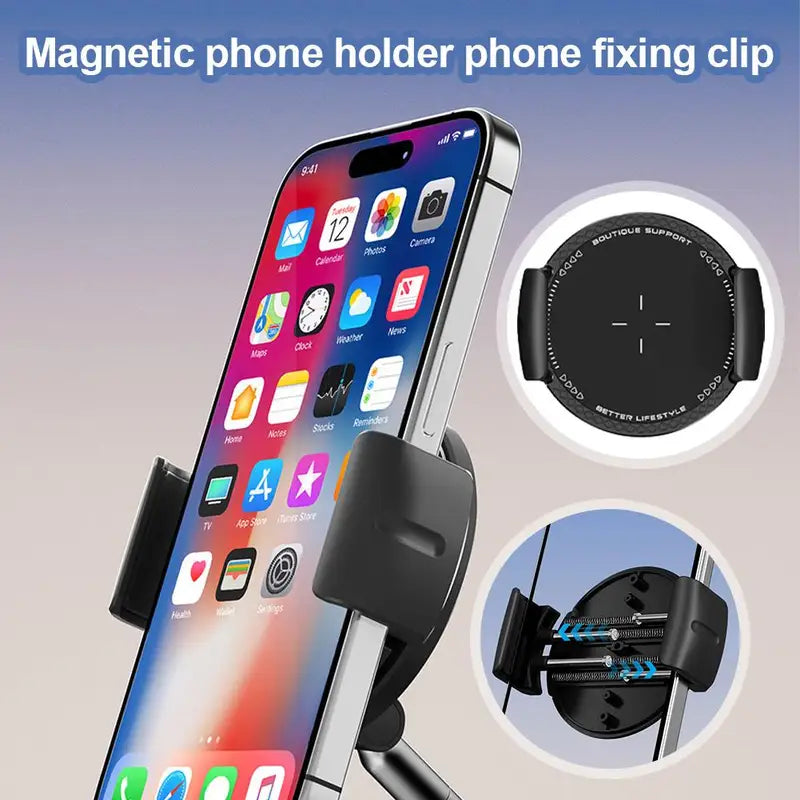 Magnetic Car Phone Holder Mount for iPhone Samsung - Universal Strong Clamp