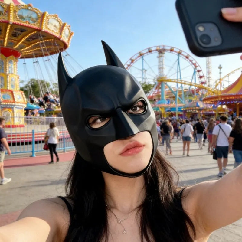 Full Face Bat Masquerade Mask Latex Costume Headgear for Halloween & Parties