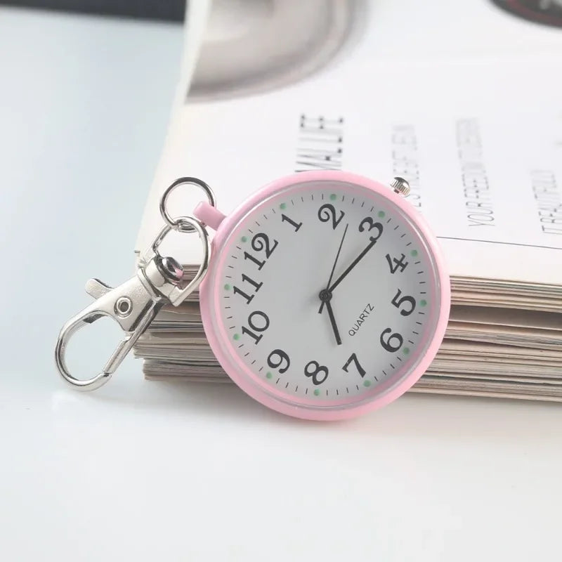 Miniature Quartz Pocket Watch with Keyring for Nurses, Doctors & Kids