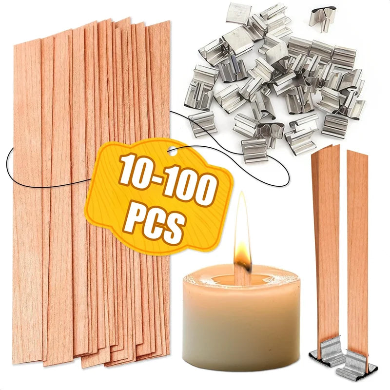 Handmade Soy Wax Candle Kit with Wooden Wick for DIY Aromatherapy Crafts