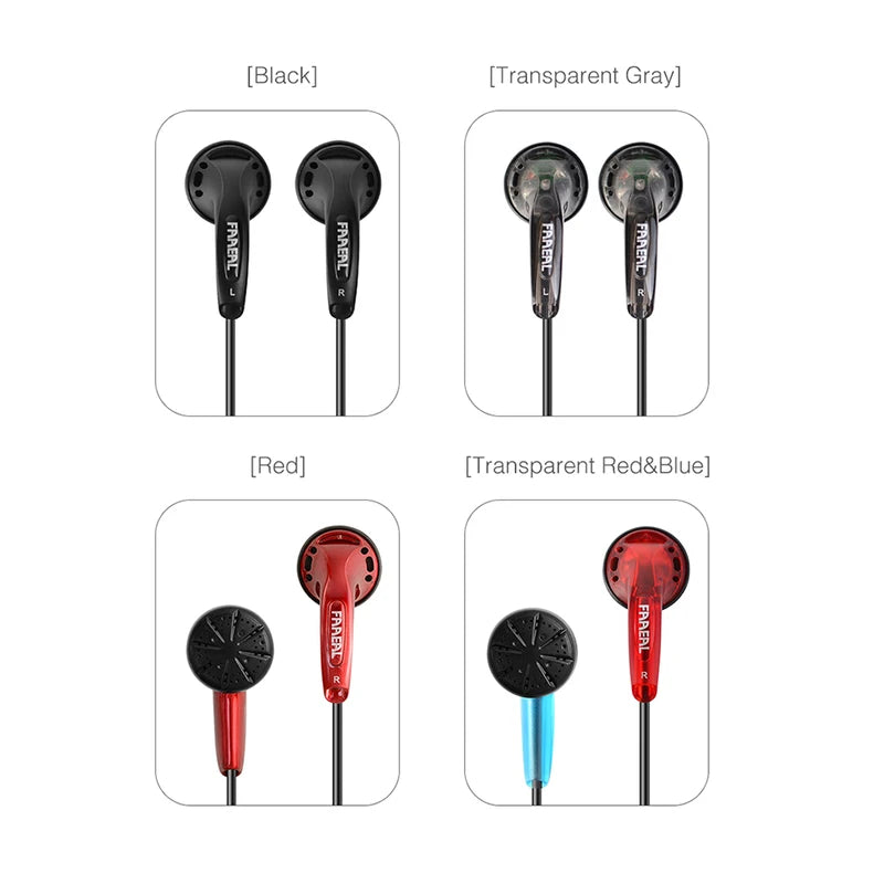 Wired Earbuds with Microphone - Super Bass Flat Head In-Ear Headphones