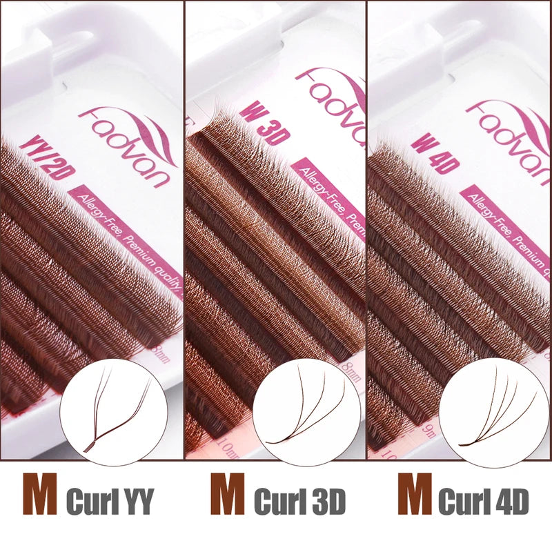 Premade Volume Eyelash Extensions - W-Shaped Mixed Length 12 Lines