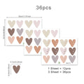 36-Pack Bohemian Heart Wall Stickers for Nursery & Kids Room Decor