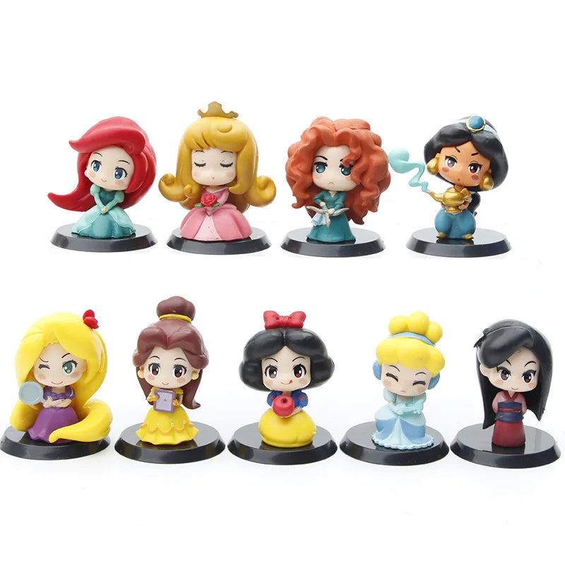 Anime Action Figures Collection Set - Maleficent Jasmine Rapunzel Kawaii Toys