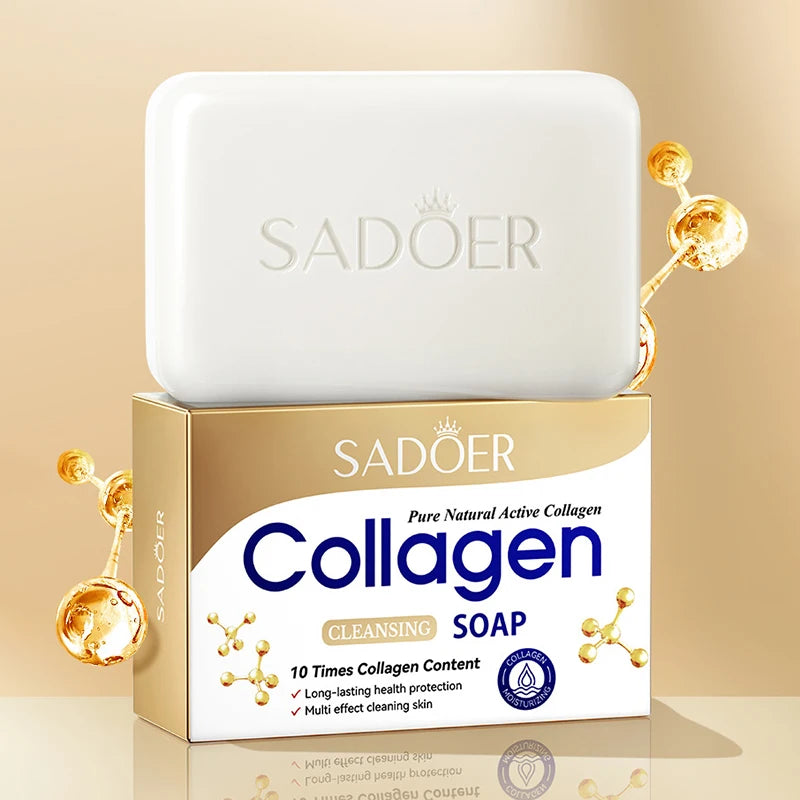 Moisturizing Collagen Ossein Facial Soap with Foam Cleansing - Handmade Body Wash