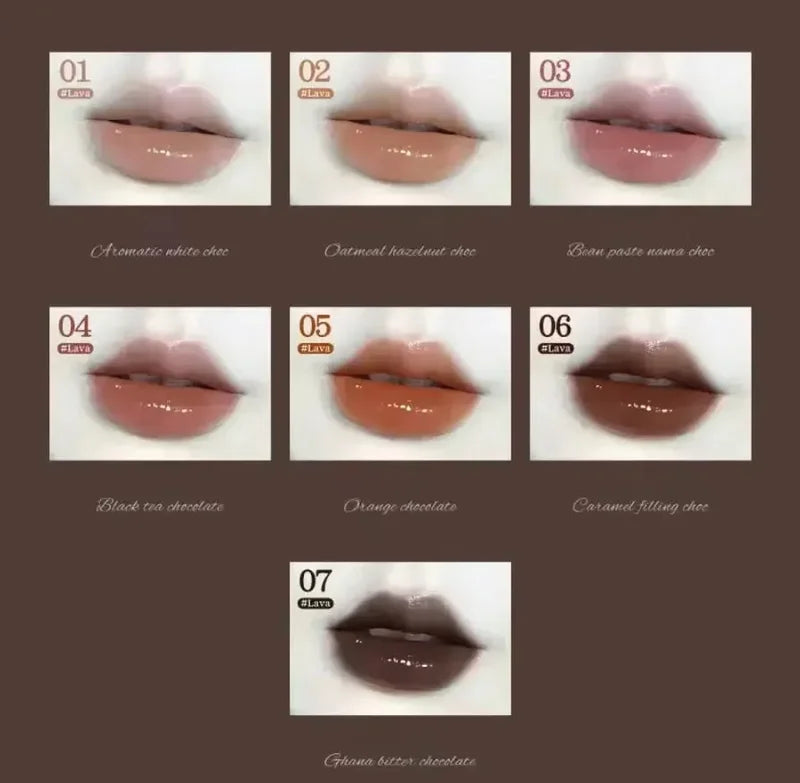 Lava Chocolate Lip Gloss Set Moisturizing Lip Tint Liquid Lipstick