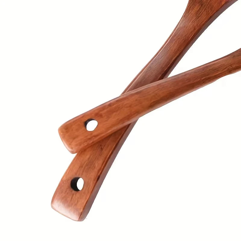 Non-Stick Wooden Cooking Spoon Set - Solid Food Safe Kitchen Utensils