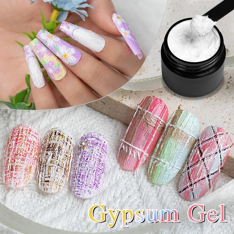 3D Sand Gypsum Gel Nail Art Kit - Textured Painting & Sculpting Gel