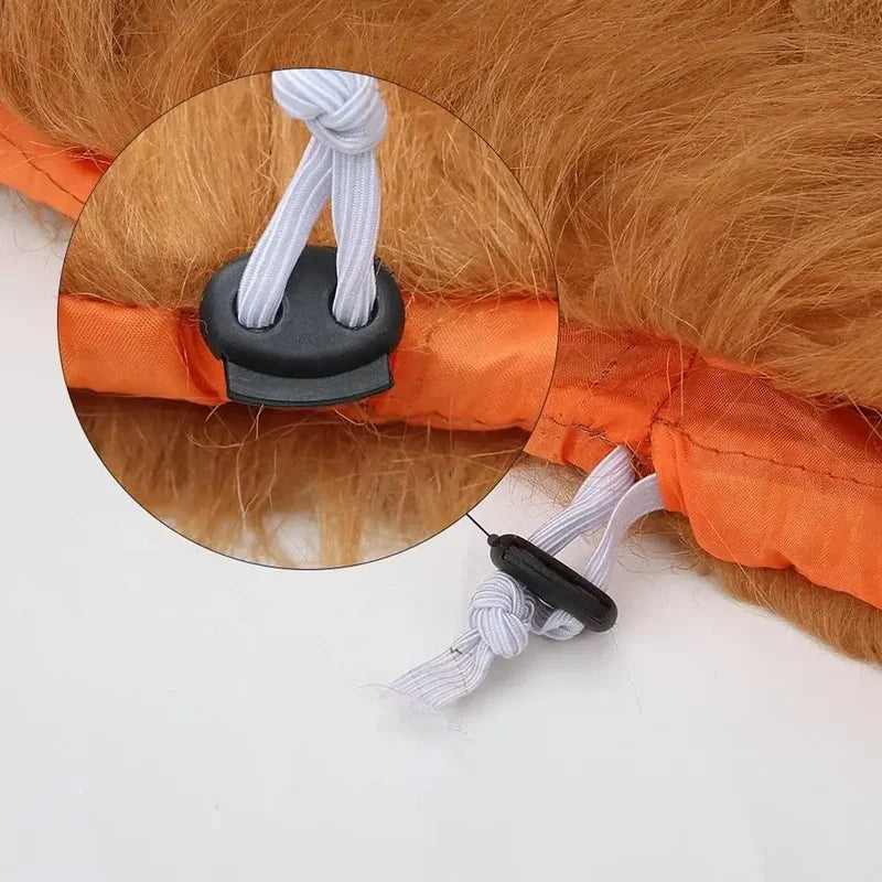 Pet Lion Head Wig Cosplay Dog Costume - Realistic Mane for Medium & Large Dogs