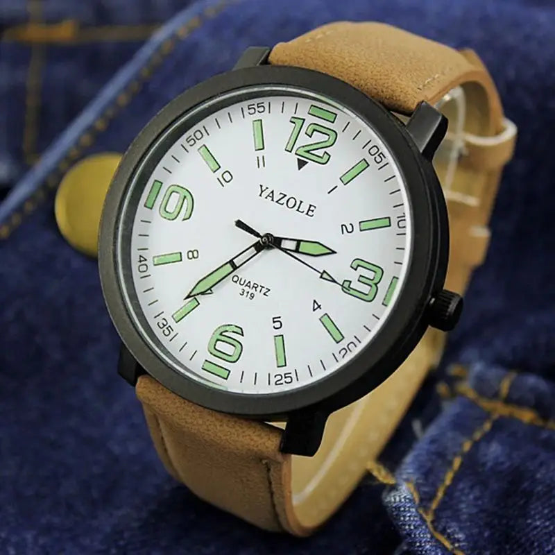 Large Dial Waterproof Luminous Quartz Wristwatch for Men and Women - Fashion Sports Watch