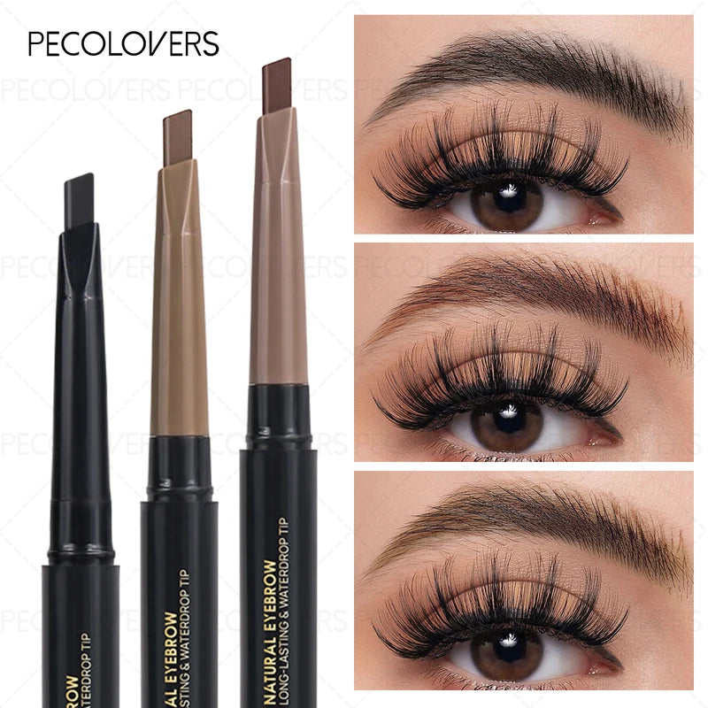 Long Lasting Double-Headed Eyebrow Pencil with Triangle Tip for Natural Makeup