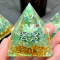 Green Aventurine Pyramid for Good Luck Desktop Decor Gift