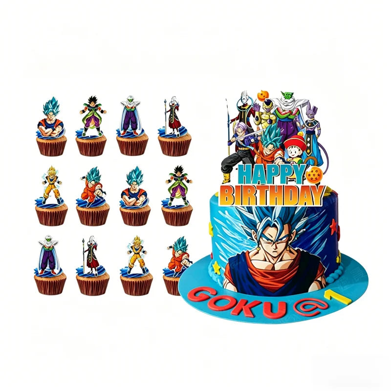 Dragon Ball Cake Topper Set for Themed Party - Goku Decoration