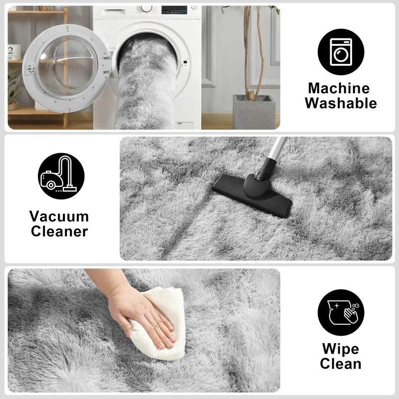 Shaggy Indoor Area Rug - Non-Slip Fluffy Carpet for Living Room & Bedroom