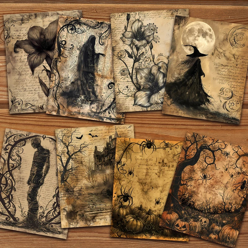 30pcs Halloween Witch Lantern Decorative Craft Paper for Scrapbooking Party Gift