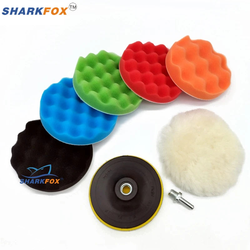 Car Polishing Pads Set - Buffing Sponge & Wool Buffer for Scratch Removal