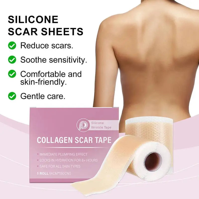 Silicone Scar Sheet Waterproof Breathable Painless Scar Repair Tape 4.2x5cm