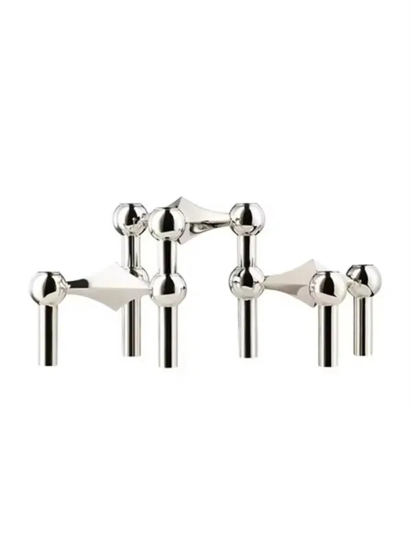 Molecular Structure Candle Holder Metal Centerpiece for Living Room Decor - Silver, White, Golden Variants