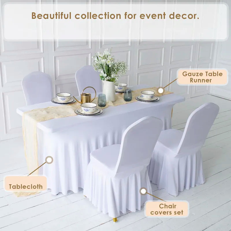 Pleated Spandex Chair Cover 50/100pcs Hotel Banquet Wedding Seat Protector