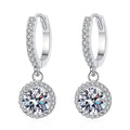 Sterling Silver 1 Carat Moissanite Round Earrings for Women - Elegant Evening Jewelry