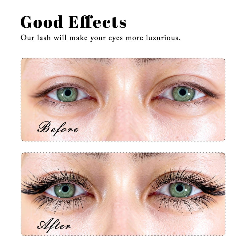 False Eyelashes Salon-Quality Fluffy Faux Mink Pre-Made Extensions with Soft Ultra-Soft Y Fox Style