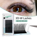 Premade 3D W Lash Extensions - Volume False Eyelash Fans for Natural Full Look