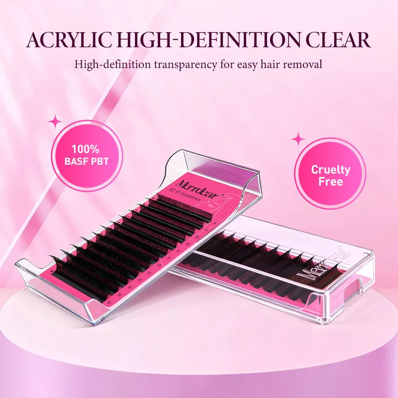 Premade W-Shape Eyelash Extensions 3D-6D Natural Soft Bloom Effect for Eye Makeup
