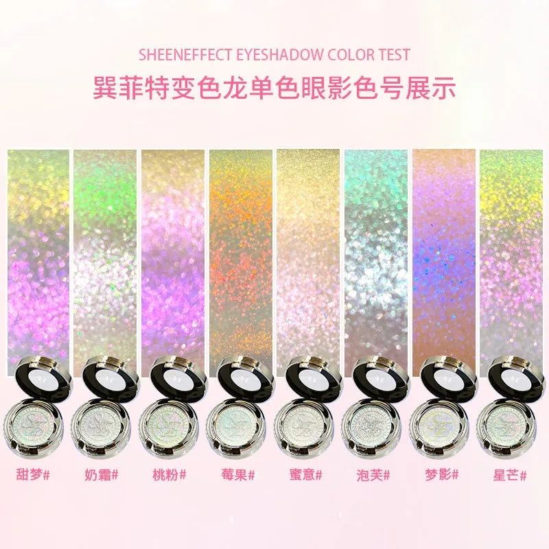 Vegan Eyeshadow Palette with Intense Color Shift & Metallic Finish - Long-Lasting Creamy Eye Makeup