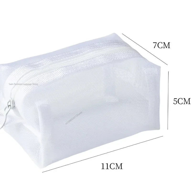 Breathable Mesh Storage Pouch - Lightweight Mini Wash Bag & Coin Purse