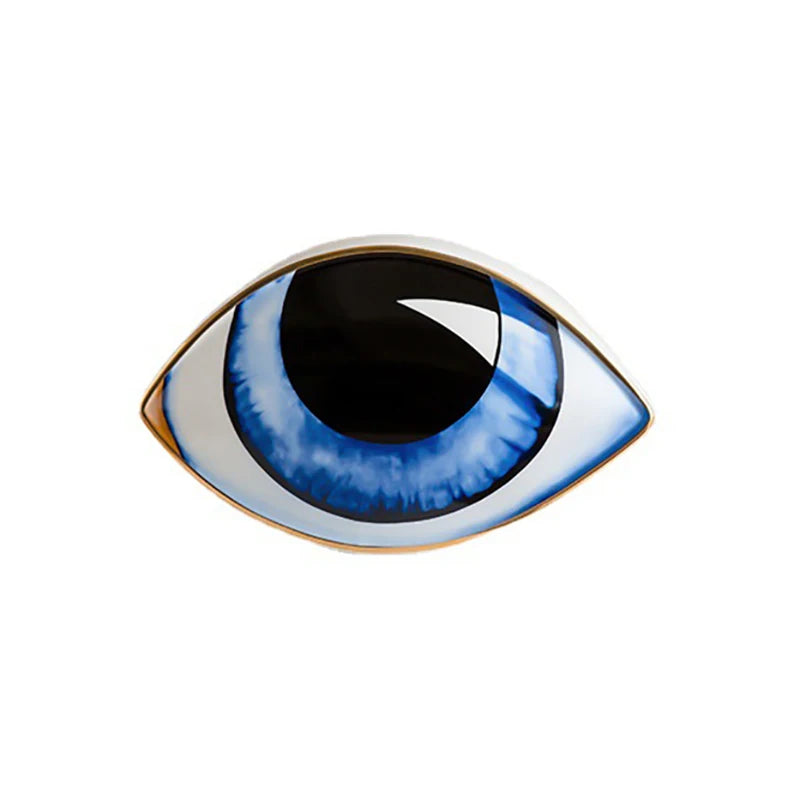 Ceramic Evil Eye Sculpture Charm – Desktop Ornaments for Home & Office Decor