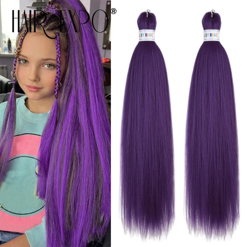 Pre-Stretched Synthetic Braiding Hair Extensions 26 Inch Jumbo Yaki for DIY Ponytail & Stage