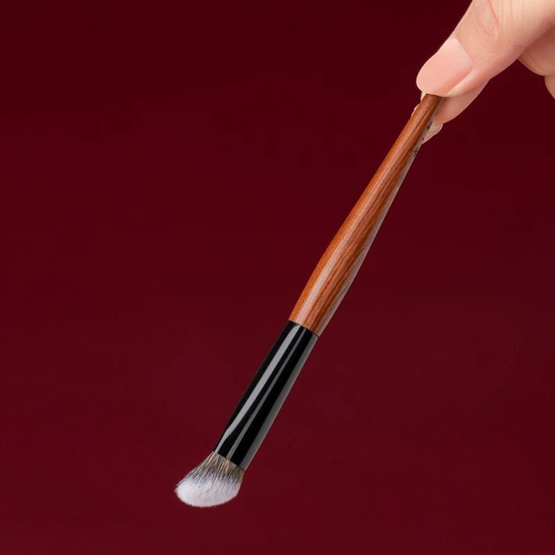 Soft Synthetic Fiber Blush & Foundation Makeup Brush with Rosewood Handle