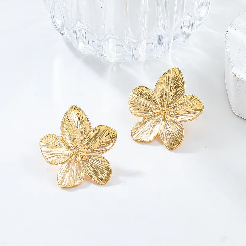 2-Pair Women's Trendy Flower Earrings Stainless Steel Jewelry Gift Set