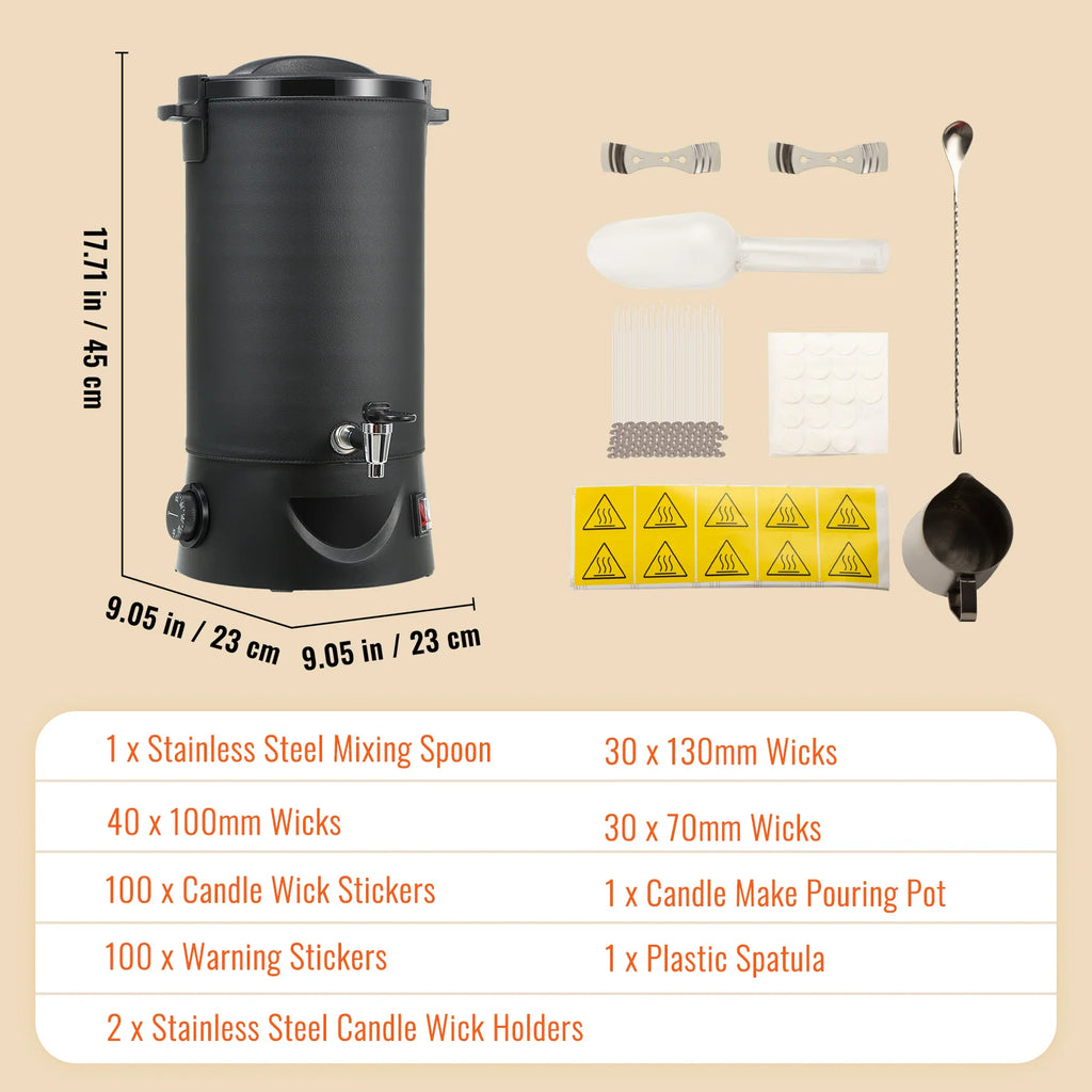 Large Capacity Wax Melter for Candle Making 6.5L & 10L Electric Melting Pot