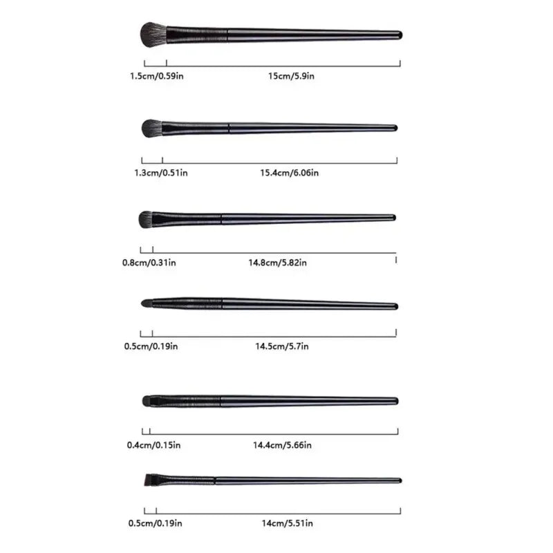 Multi-Use Eyeshadow Makeup Brush Set - Soft, Plastic Handle, 5/6 Pieces
