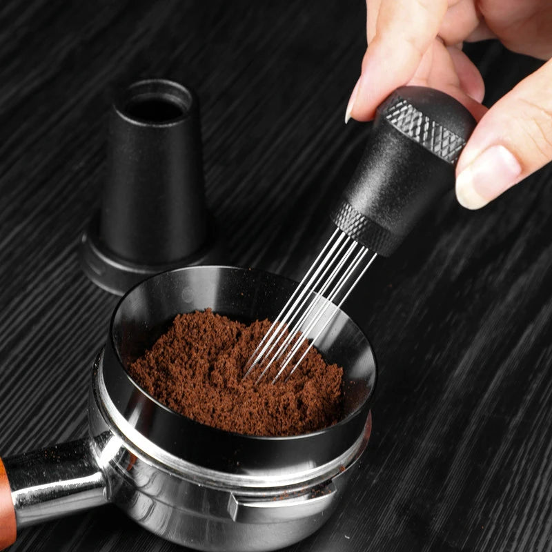 Espresso Distribution Tool with 10 Needles & Stand - Barista Coffee Stirrer