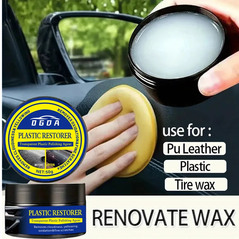 Car Interior Renovation Wax - Plastic Parts Repair, Tire Protection & Gloss