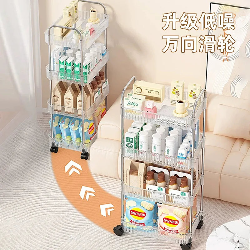 Multi-Layer Mobile Storage Cart with Wheels - Home Organizer Trolley