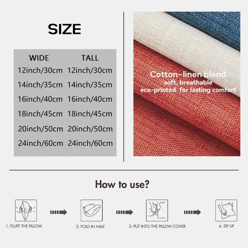 Linen Cushion Cover Double-Sided Printing Sofa Pillowcase Home Decor